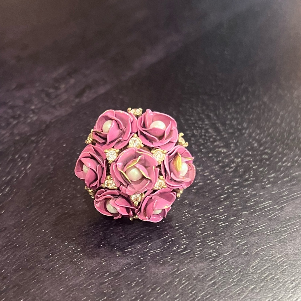 Vintage Juicy Couture Elegant Pink Floral Ring